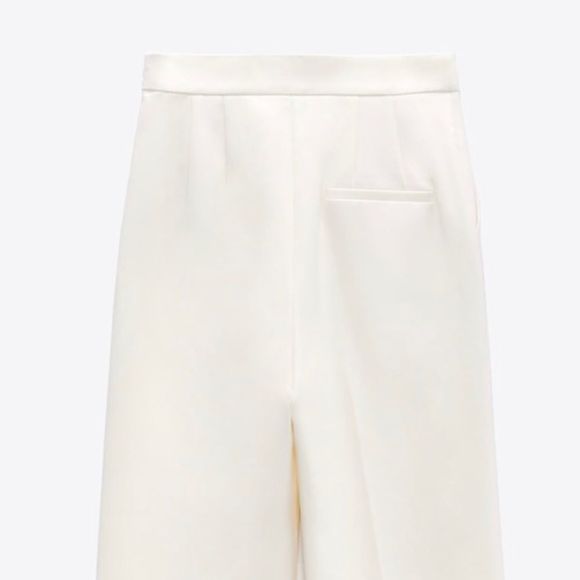 ZARA White High Waisted Gold Button Pant || SZ XS - Picture 8 of 17
